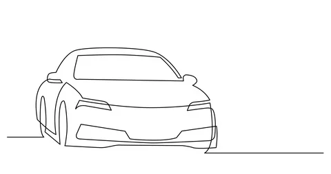 Self drawing line animation of modern sedan car Video stock 111681507