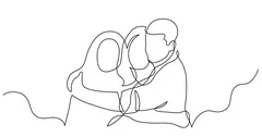 how to draw friends hugging