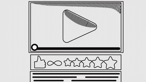 Self-drawing linear video player interface Stock Footage 148168497