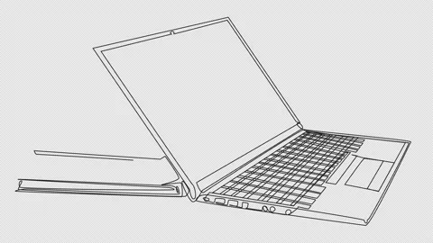 Self-drawing of a notebook and books in one line. Video stock 205741725