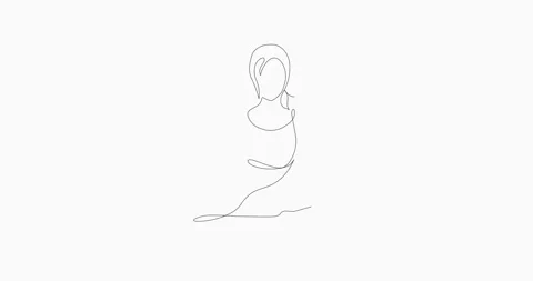 Self Drawing of one line Vector Yoga Lotus Pose. Traditional Relaxation Pose. Stock Footage 149422963