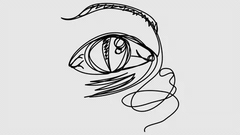 Self-drawing one line witch's eye Stock Footage 161905602
