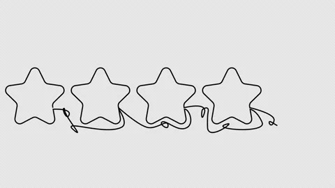 Self-drawing of one star rating in one line with a color silhouette. Stock Footage 205740509