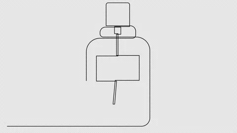 Self Drawing Perfume Bottle with Blank Label Animation Stock-Footage 329557985