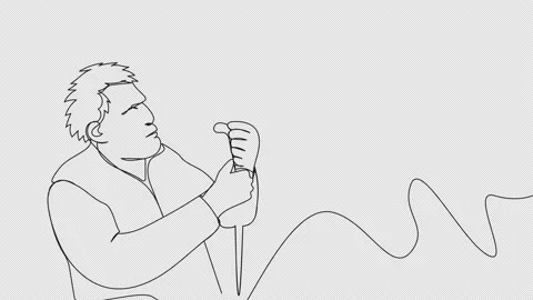 Self-drawing protester with placard Stock Footage 165524743