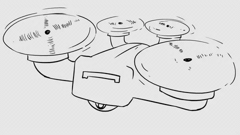 Self-drawing of a quadcopter in sketch style. Stock Footage 194460252