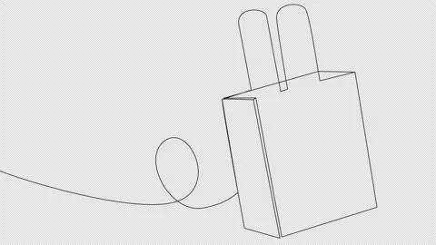 Self-drawing a shopping bag in one line Stock Footage 166484787