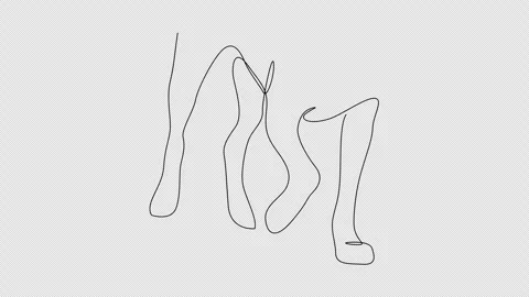 Self drawing simple animation of dog paws on a walk drawn by one line. Stock Footage 303049505