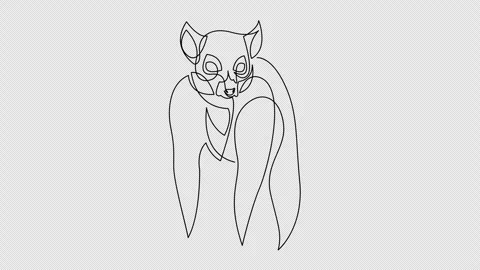 Self drawing simple animation of one line lemur design silhouette. Stock Footage 257778087