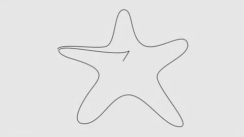Self drawing simple animation of one line sea starfish design silhouette. Hand Stock Footage 258660589