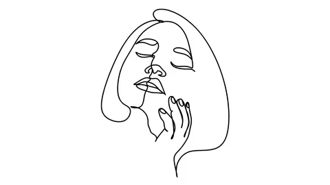 Self drawing simple animation of single continuous one line drawing Video stock 128417277