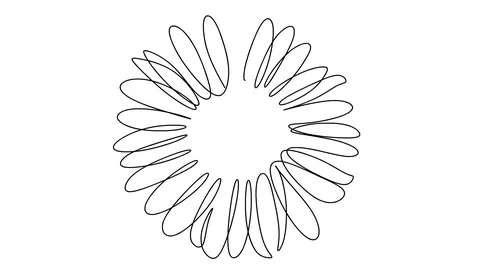 Self drawing simple animation of single continuous one line drawing flower Stock-Footage 128419425