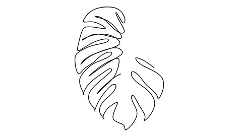 Self drawing simple animation of single continuous one line drawing flower Stock-Footage 128419711