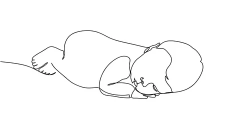 Self drawing simple animation of single continuous one line drawing Video stock 128419771