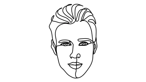 Self drawing simple animation of single continuous one line drawing of male. Stock-Footage 128420160
