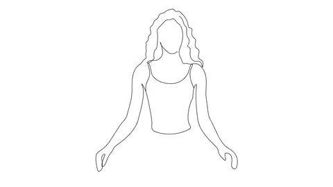 Self drawing simple animation of single continuous one line drawing exercise Stock-Footage 128420911