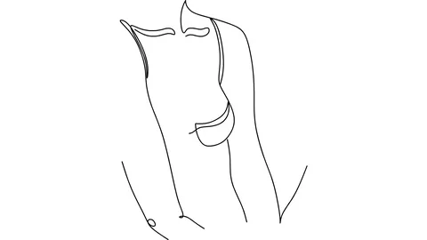 Self drawing simple animation of single continuous one line Stock Footage 128421202