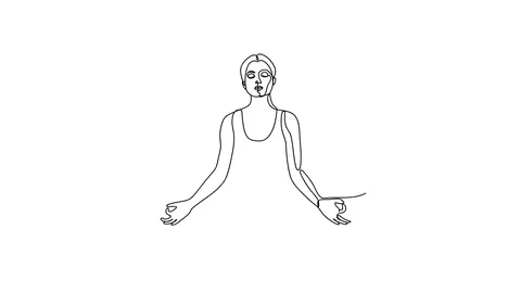 Self drawing simple animation of single continuous one line drawing exercise Stock-Footage 128421622