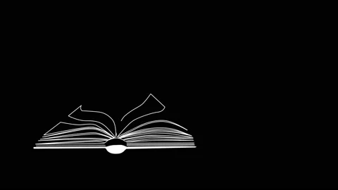 Self drawing sketch animation of open book. Copy space. Line art. Stock Footage 122646158