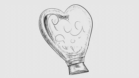 Self-drawing a sketch of a Love potion Stock Footage 166484895
