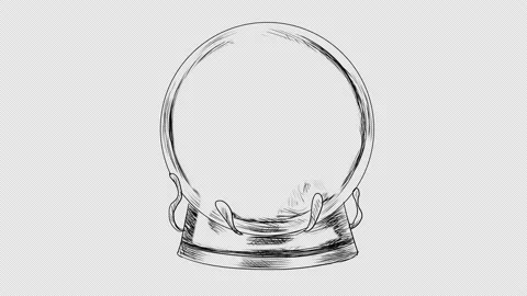 Self-drawing of a sketch magic ball on a white screen. Stock Footage 166484869