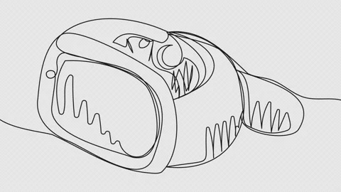 Self-drawing of a smart watch in one line Stock Footage 161100746