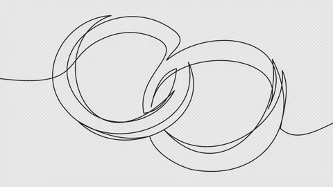 Self-drawing of two rings Stock Footage 159662900