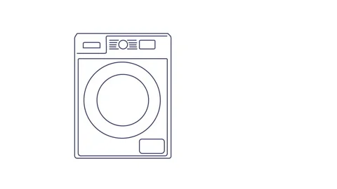 Washing Machine Continuous Line Drawing. One Line Art of Home Appliance,  Bathroom, Laundry Room, Clean Linen Stock Vector - Illustration of symbol,  hand: 231801476