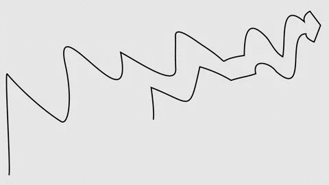 Self-drawing of a wavy arrow in one line Stock Footage 169174017