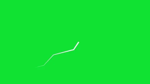 Self-drawing white line graph arrow animation on green screen for financial.. Stock Footage 315150277