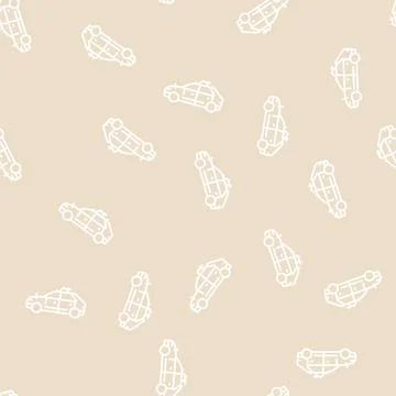 Self drive car line seamless pattern Stock Illustration