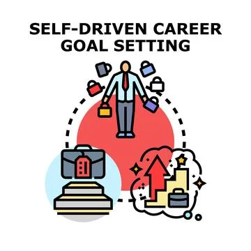 Self driven career goal setting and professional development 스톡 일러스트