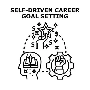 Self driven career goal setting and development vector illustration Stock Illustration