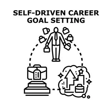 Self driven career goal setting and professional development Stock Illustration