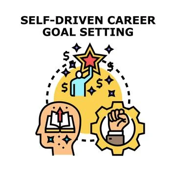 Self driven career goal setting and development vector illustration Stock Illustration