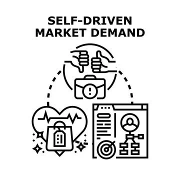 Self driven market demand concept vector illustration Stock Illustration