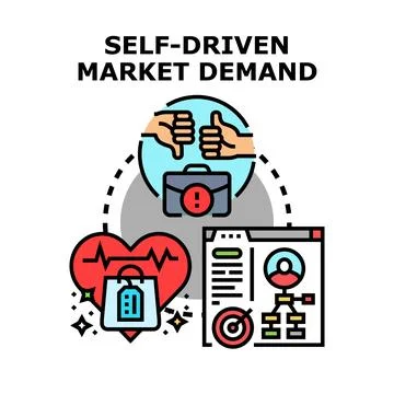 Self driven market demand concept vector illustration Stock Illustration