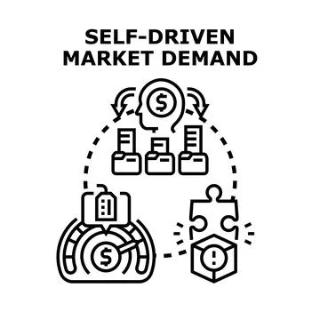 Self driven market demand vector illustration concept 库存插图