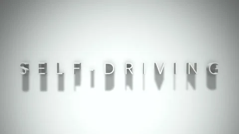 Self driving 3D title animation with shadows on a white background Video stock 297905579