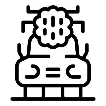 Self driving autonomous car using artificial intelligence icon Stock Illustration