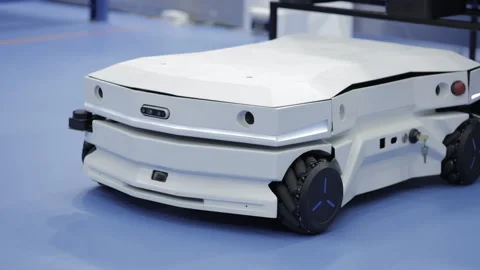 Self-driving autonomous robot vehicle with sensors and smart navigation system Stock Footage 315790150
