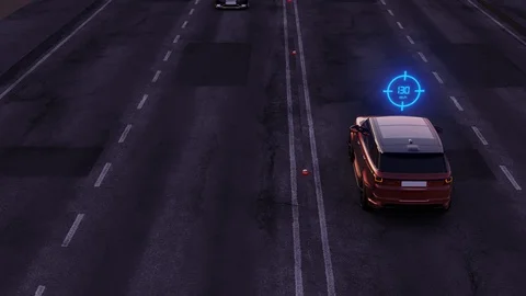 Self Driving Autopilot Autonomous Car 3d Animation.  Video stock 129453565