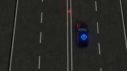 Self Driving Autopilot Autonomous Car 3d Animation. Stock Footage 130432555