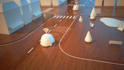 Self-driving car - 3D Animation Stock Footage 84898252