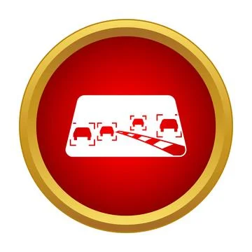 Self driving car detecting objects on road icon Stock Illustration