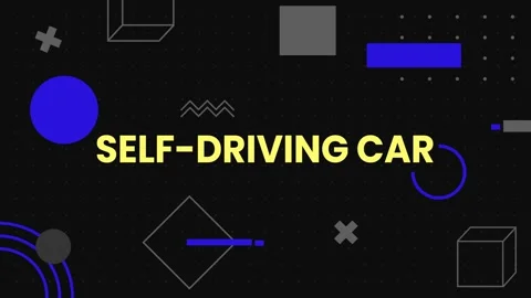 Self-Driving Car, Dynamic Minimal Moving Shapes Animation Stock Footage 278032347