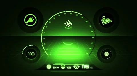 Self-driving car interface (loop able) Stock Footage 54916979