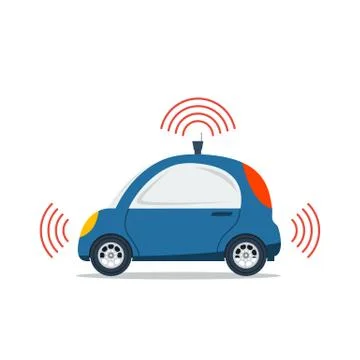 Self driving car isolated vector Stock Illustration