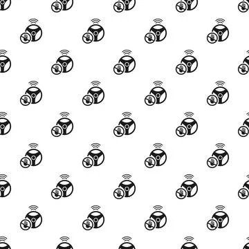 Self driving car steering wheel hands free pattern Stock Illustration