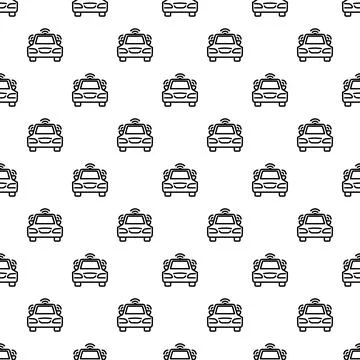 Self driving car technology seamless pattern background Stock Illustration